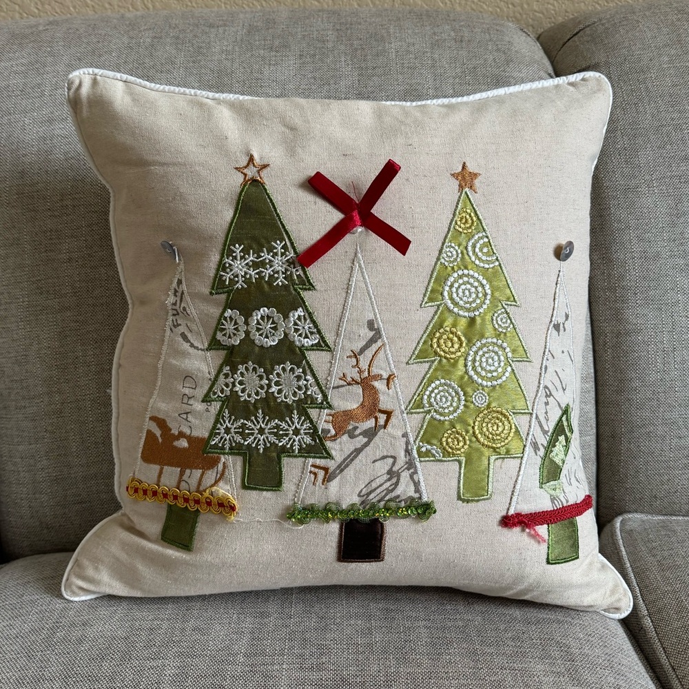 Christmas Holiday Festive Pillow 20”x20”